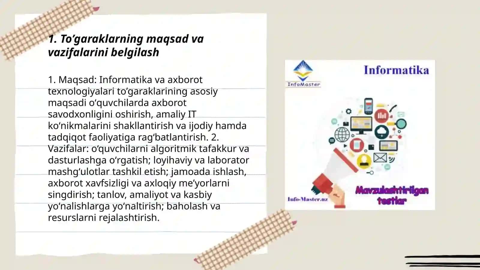 Informatika va axborot texnologiyalari fanidan to’garaklarni tashkil etish metodikasi 3