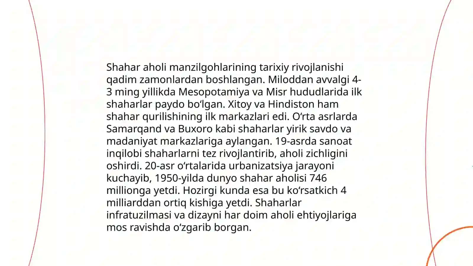 Shahar aholi manzilgohlari: turlari, tarqalish xususiyatlari 3