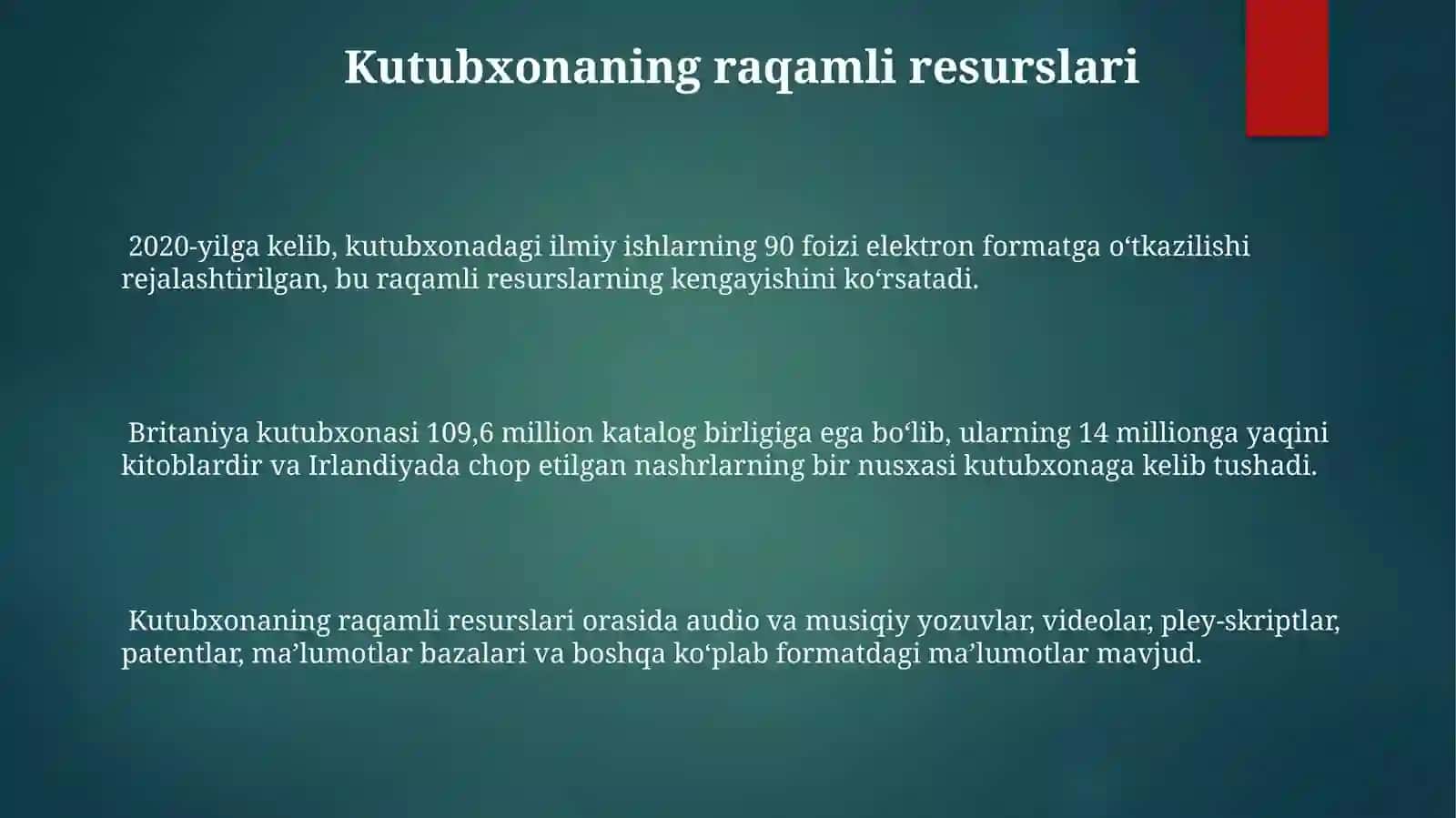 Britaniya kutubxonasining xizmatlari 3
