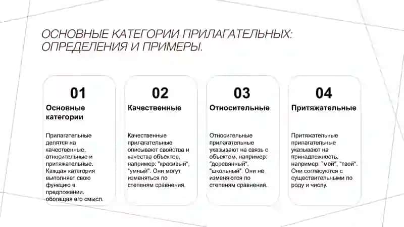 Разряды прелагательных. Согласование 3