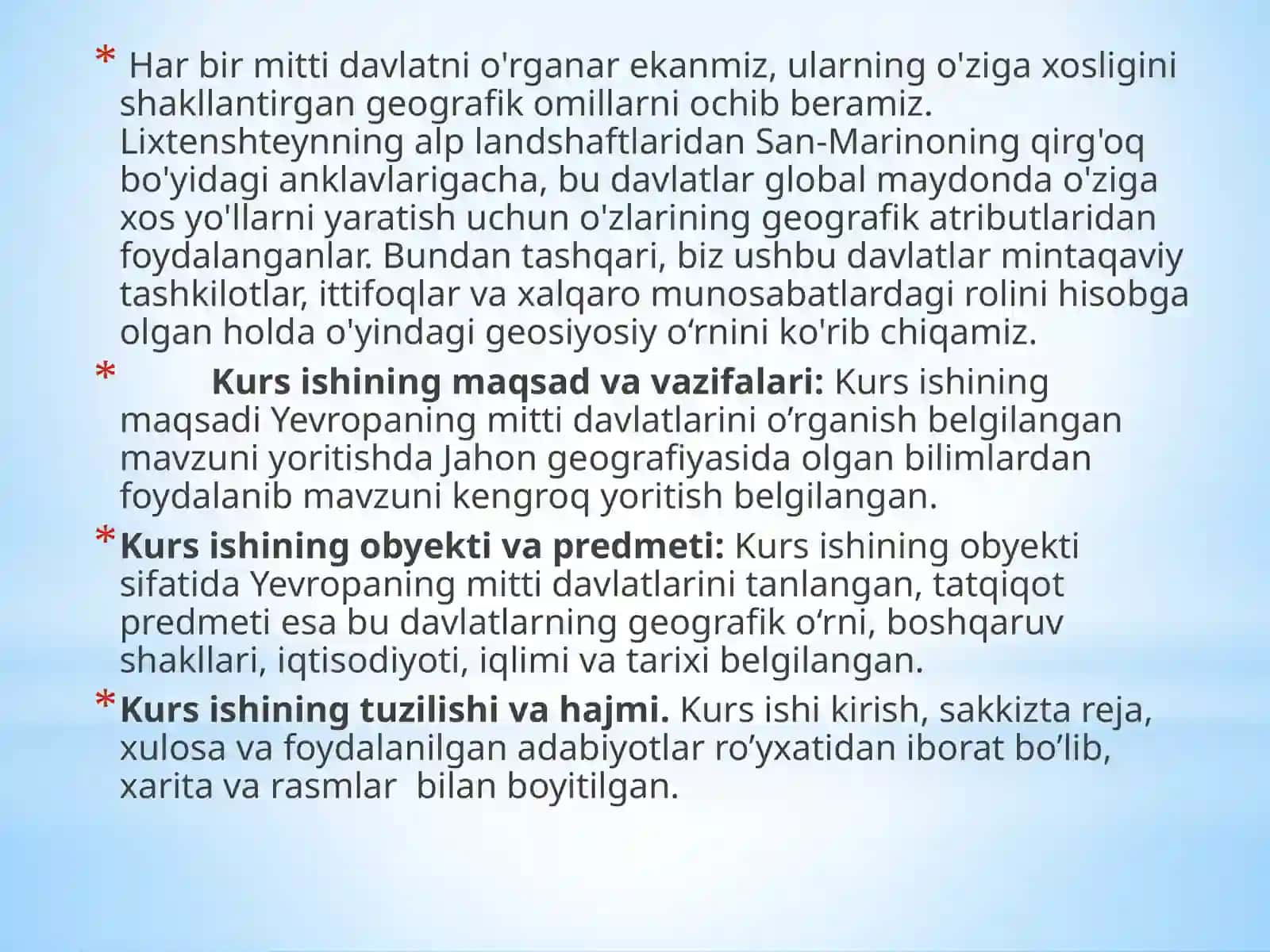 Yevropa mitti davlatlariga umumiy geografik ta'rif 3