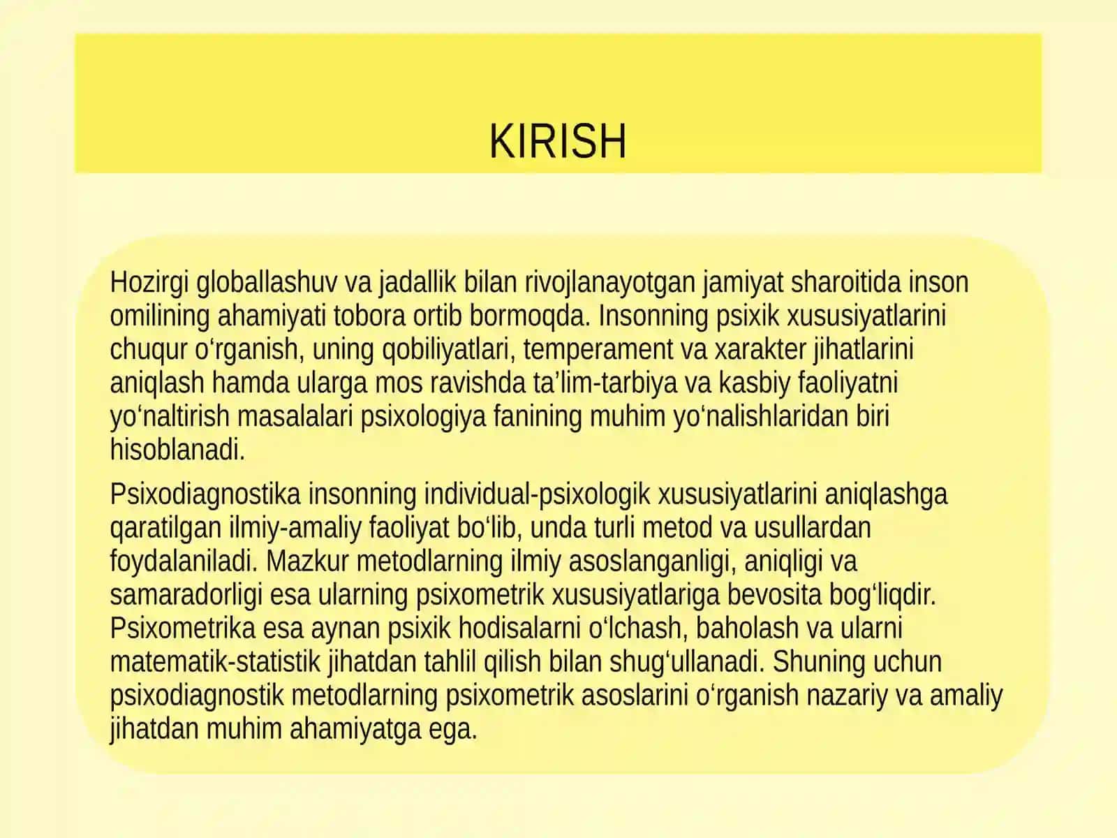 Psixodiagnostik metodlarning psixometrik asoslari 3
