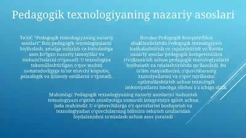 Pedogogik Kompetetlikni Shakillantirishda Pedogogik Texnalogiyani Loyihalashtirish Va Rejalashtirish YoʻLlari 3