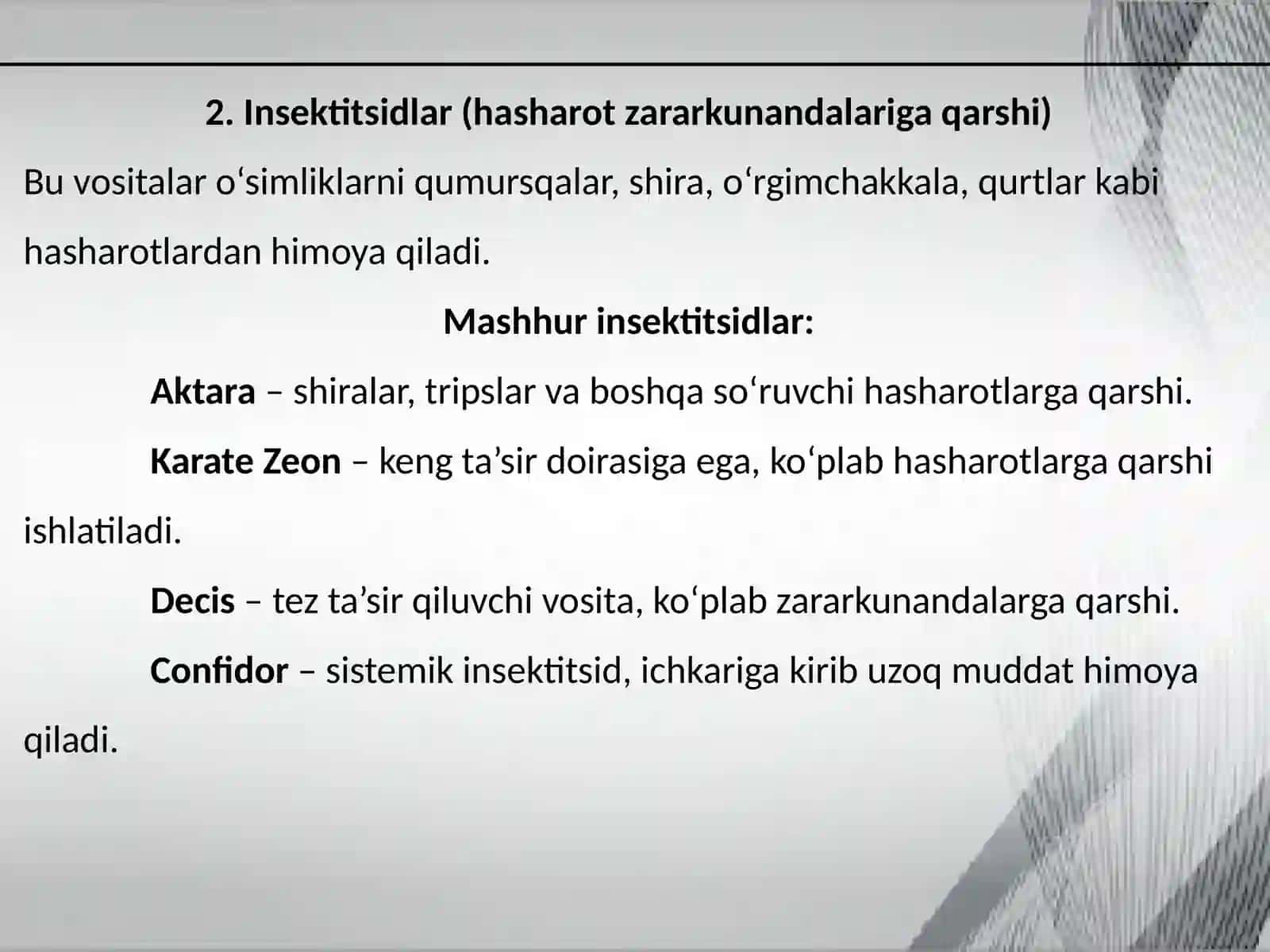 Preparatlar tokni zararkunanda va kasalliklardan himoya qilishda 3