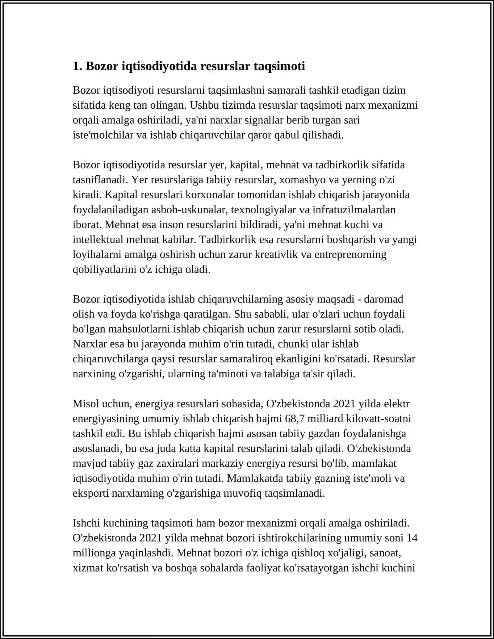 BOZOR IQTISODIYOTIDA SAMARADORLIK MUAMOLARI 3