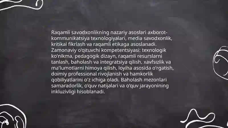 Raqamli savodxonlik-zamonaviy o'qituvchi konptentsiyasi 3