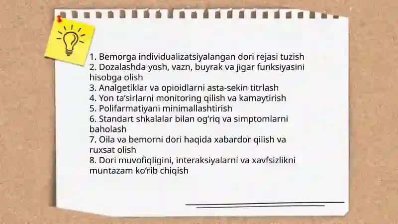 Palyativ yordamda dori vositalarini xavfsiz qoʻllash 3