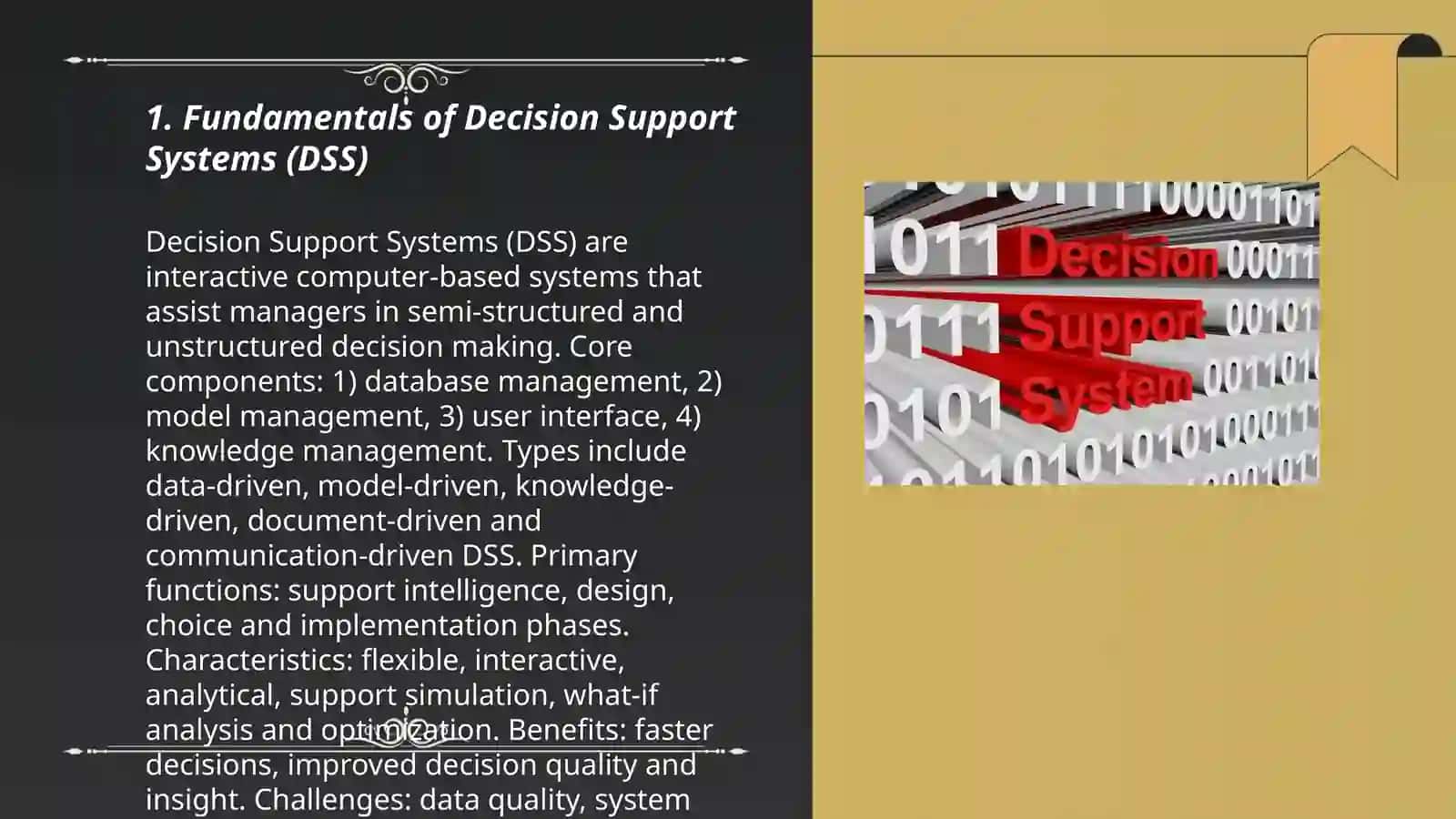 Desision Support Systems and Business Intelligence 3
