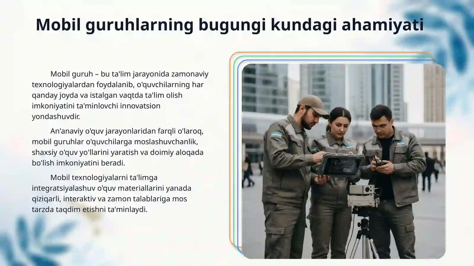 Mobil guruhlarda talim tarbiya jarayonlarini tashkil etish 3