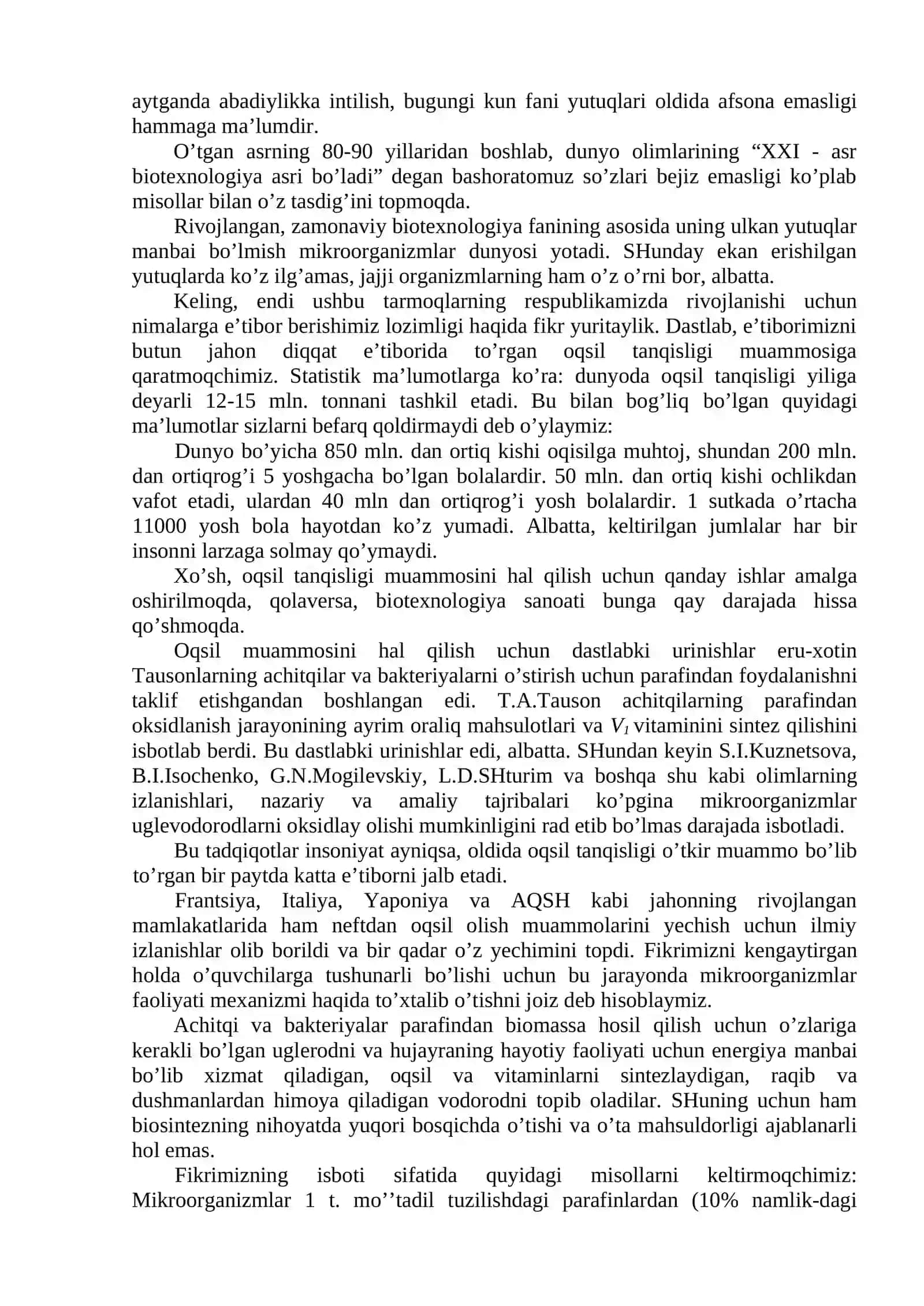 QISHLOQ XO‘JALIK BIOTEXNOLOGIYASI FANINING MOHIYATI, VAZIFASI VA RIVOJLANISH BOSQICHLARI 3