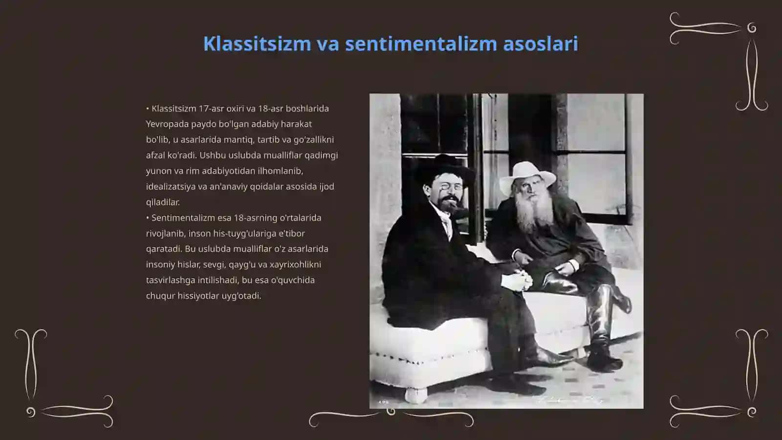Klassitsizm va sentimentalizm Sharq va Gʻarb adabiyoti kontekstida 3
