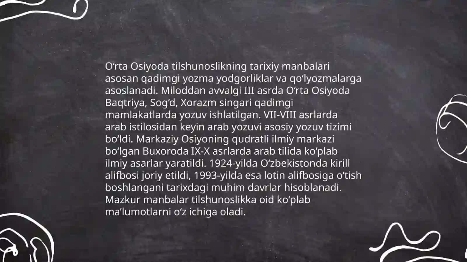 Oʻrta Osiyoda tilshunoslikning rivojlanishi 3