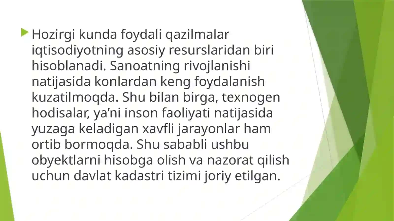 Konlar foydali qazilmalar inshootlari va texnogen xodisalari davlat kadastrini yuritish tartibi 3