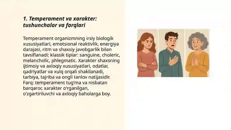 Temperament va xarakter: tushunchalar va farqlari 3