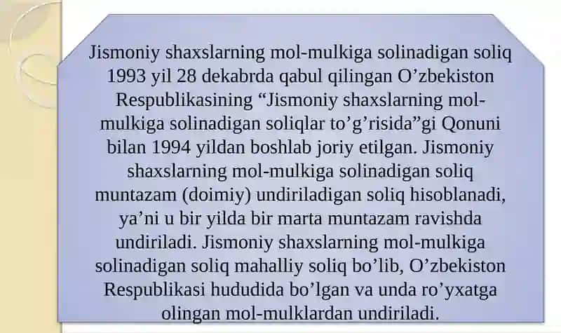 Jismoniy shaxslardan olinadigan mol-mulk solig’i 3
