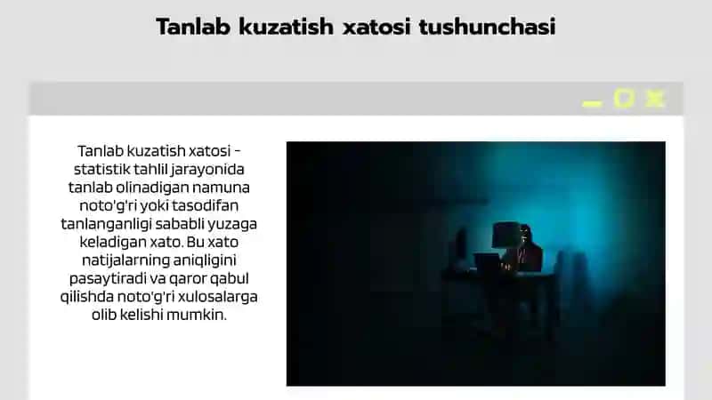Tanlab kuzatish xatosi va uning tahdidlarini tushuntirish 3
