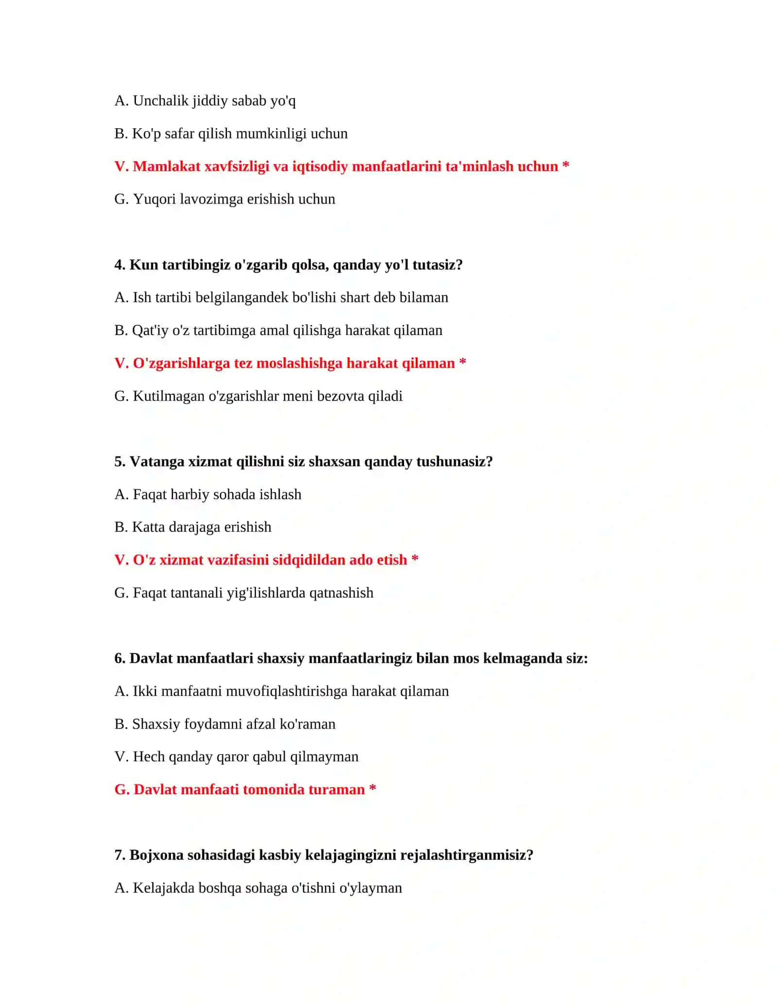 PSIXOTESTLAR BO'YICHA TO'LIQ SAVOL-JAVOBLAR TO'PLAMI 3