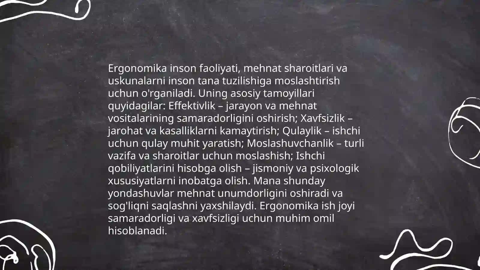 Ergonomika va mehnat jarayonidagi roʻl 3