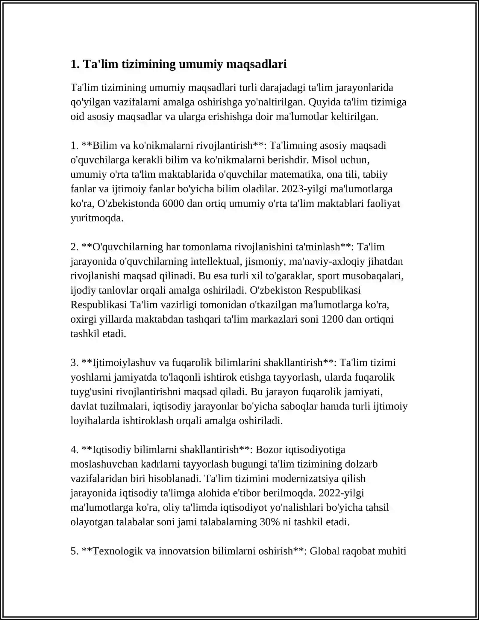 O'ZBEKISTON RESPUBLIKASINING "TA'LIM TO'G'RISIDA" GI QONUNI 3