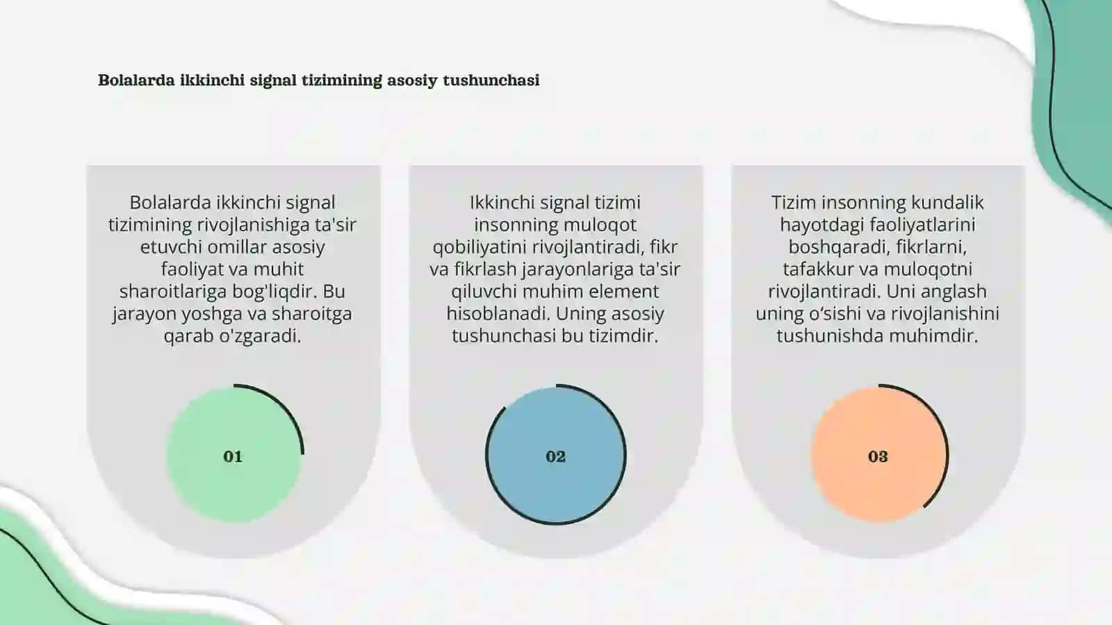 Bolalarda ikkinchi signal tizimining rivojlanishiga ta'sir etuvchi omillar 3