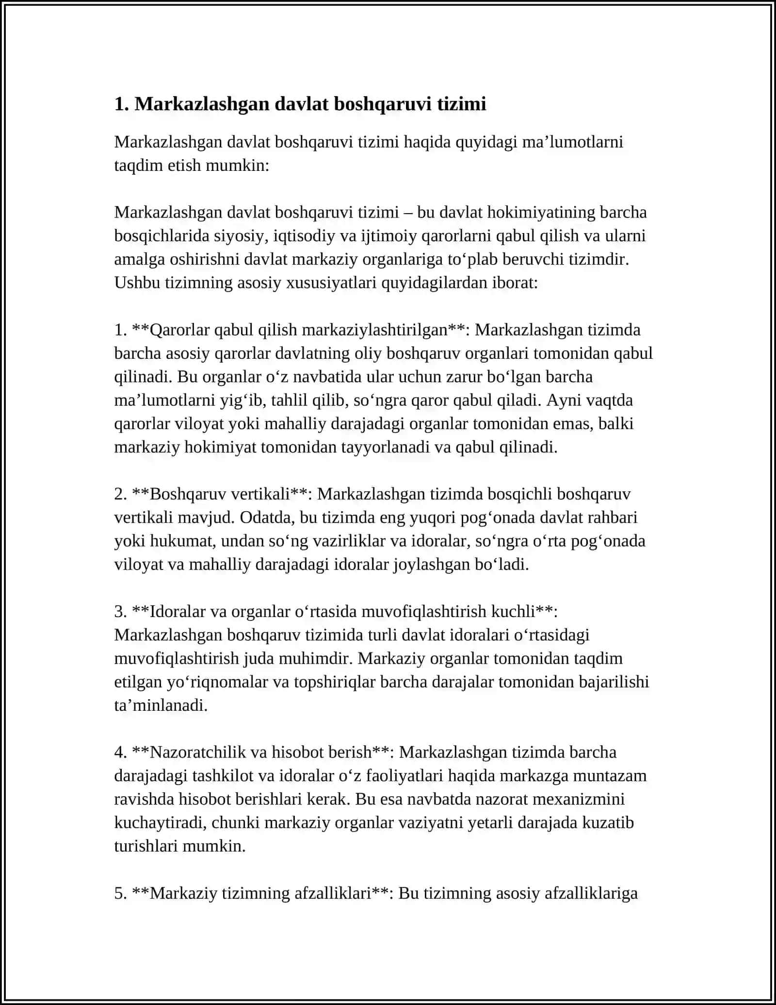 O'ZBEKISTONDA MARKAZLASHGAN DAVLAT MUOMMOSI 3