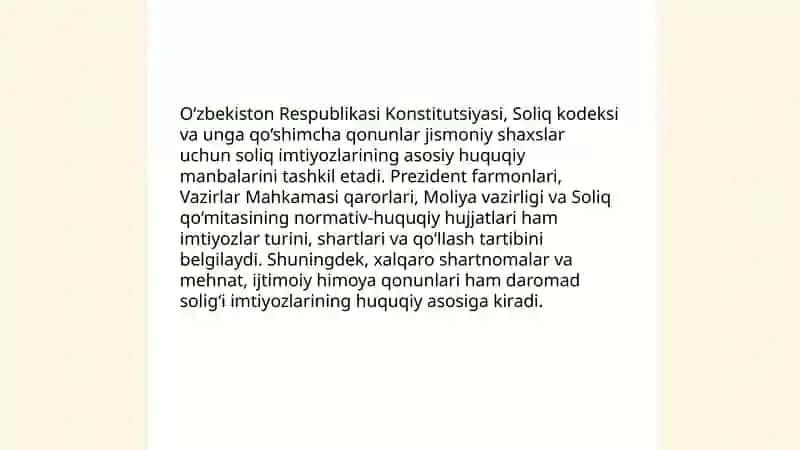 Jismoniy shaxardan olinadigan daromad solig'i boyicha taqdim etiladigan solig' imtiyozlari 3