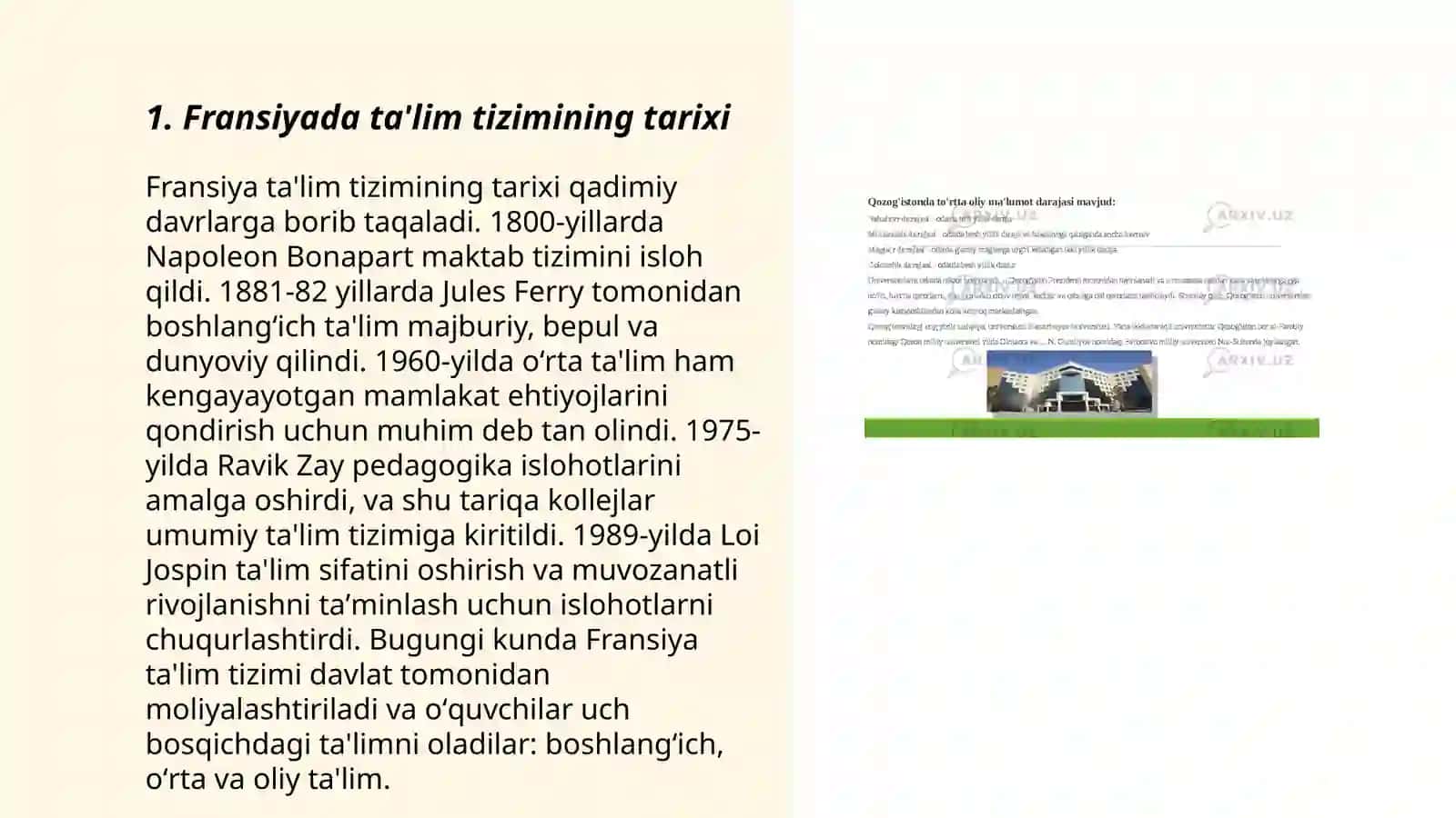 Fransiya ta'lim tizimi 3