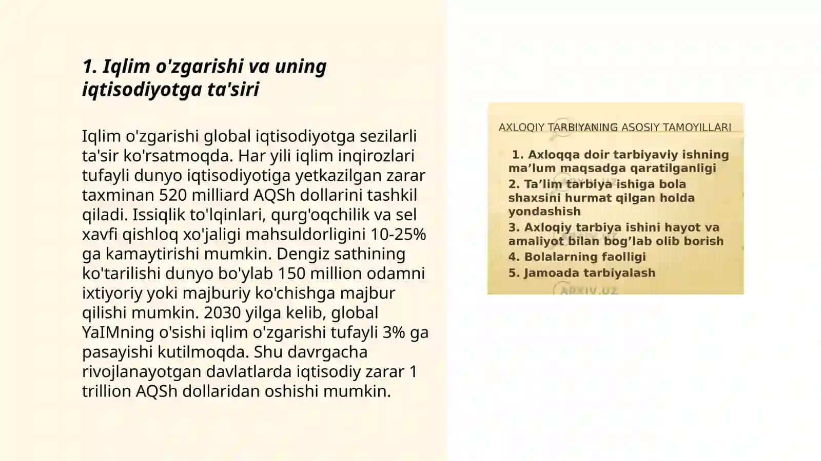 Iqlim o'zgarishi va uning iqtisodiyotga ta'siri 3