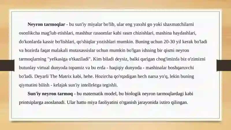 Neyron tarmoqlar 3