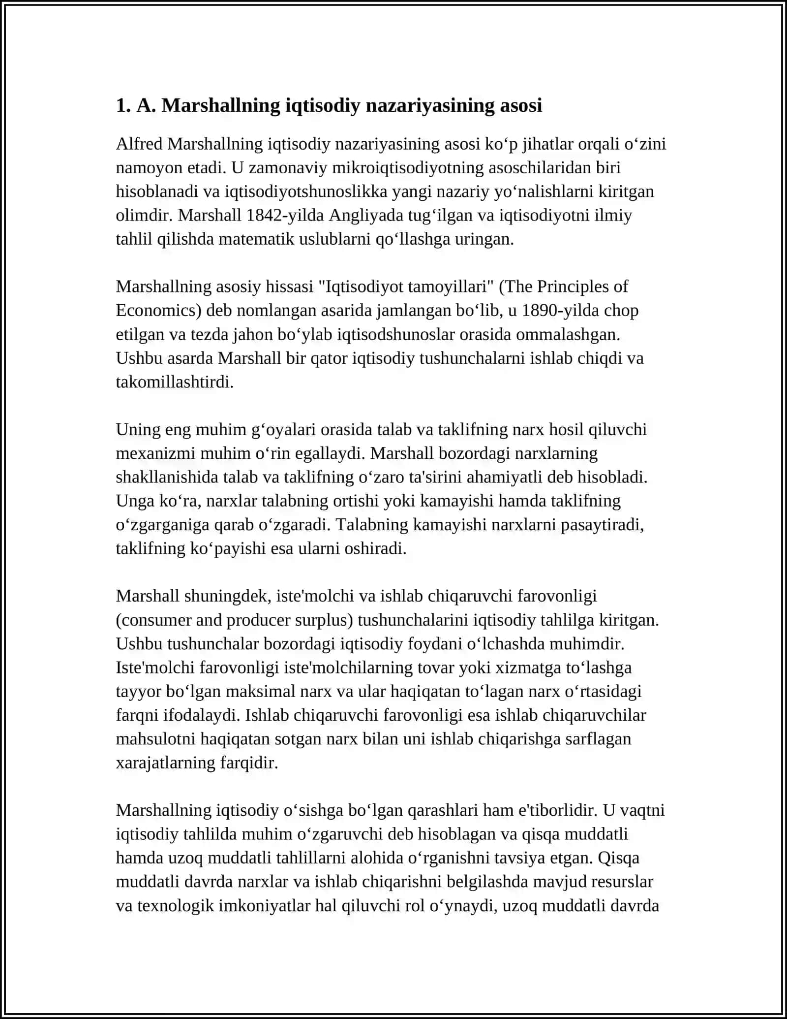 A.MARSHALLNING NARXLAR VA DAROMADLAR NAZARIYASI 3