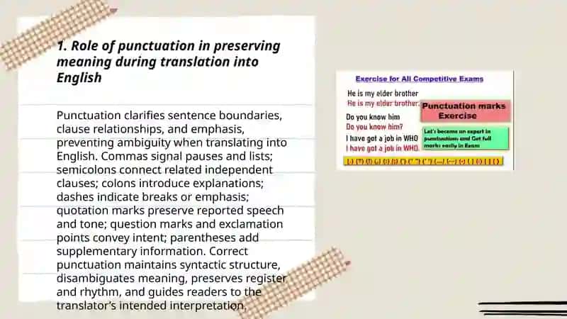 Role of punctuation in preserving meaning during translation into English 3