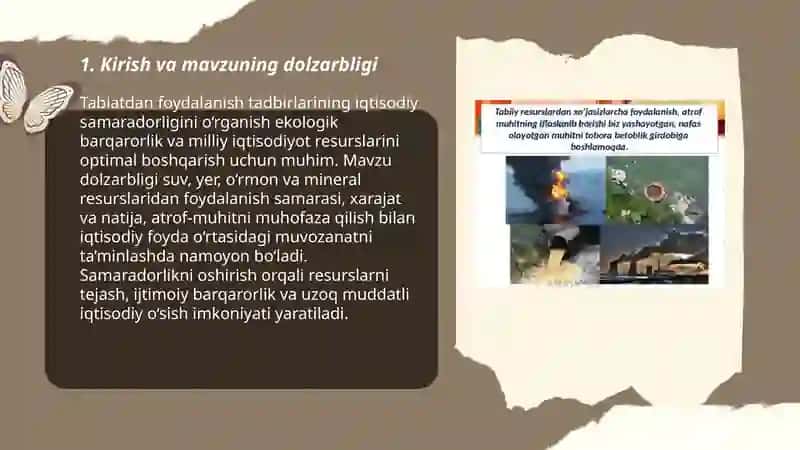 Tabiatdan foydalanish tadbirlarini amalga oshirishning iqtisodiy samaradorligi 3