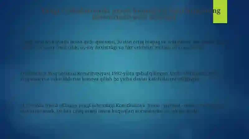 Yangi O'zbekistonda Inson Haq-Huquqlari va Erkinliklari Kafolatining Yaratilishi 3