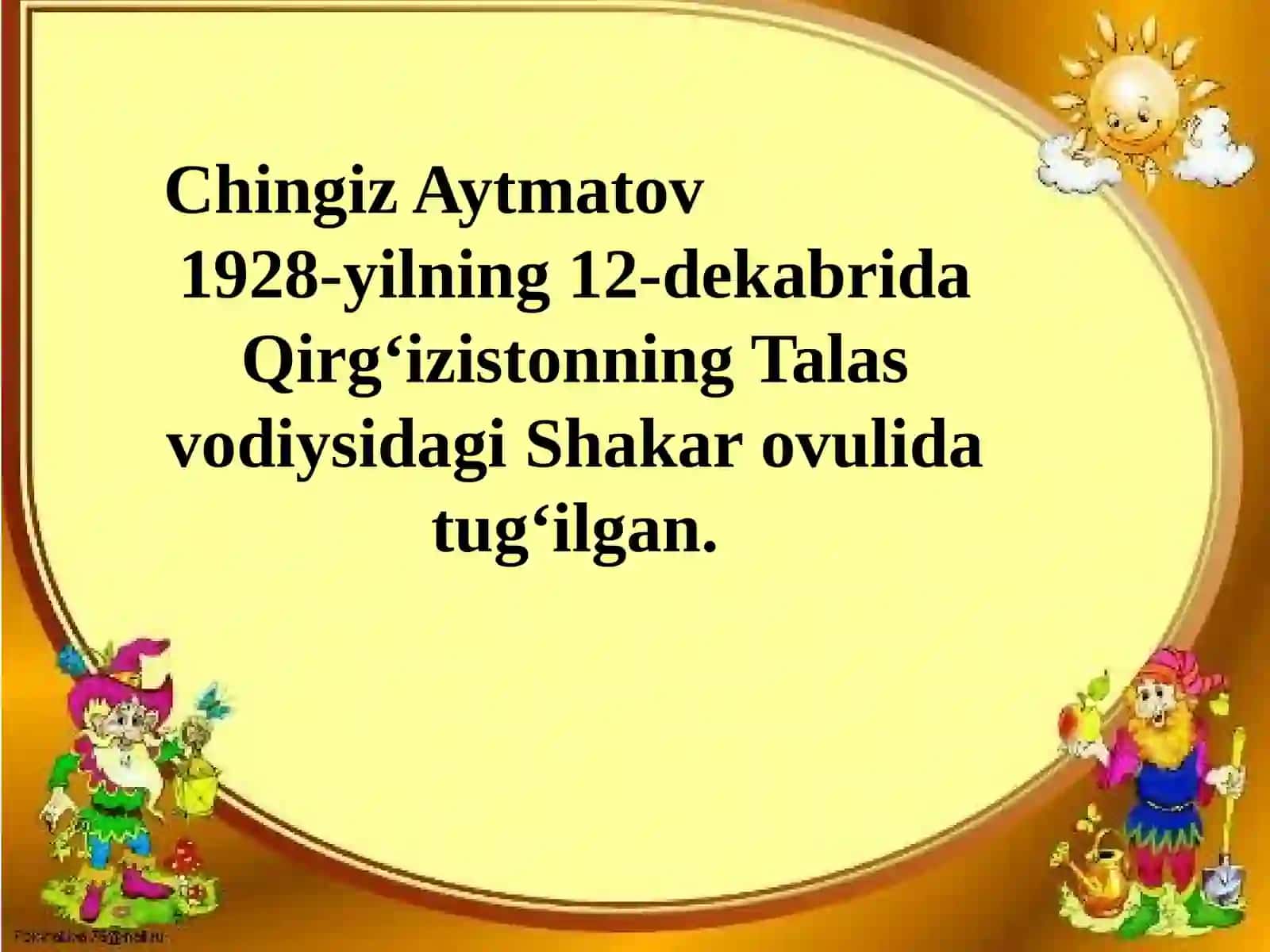 Chingiz Aytmatov vajahona adabiyoti 3