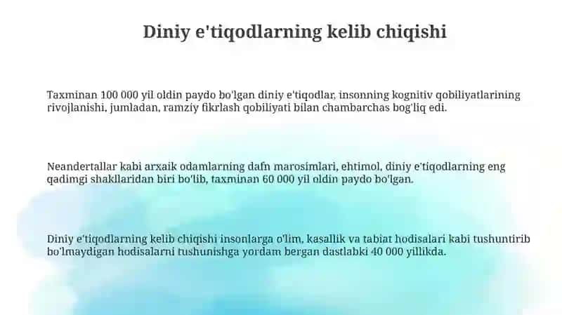 Insoniyatning ilk e'tiqodlari 3