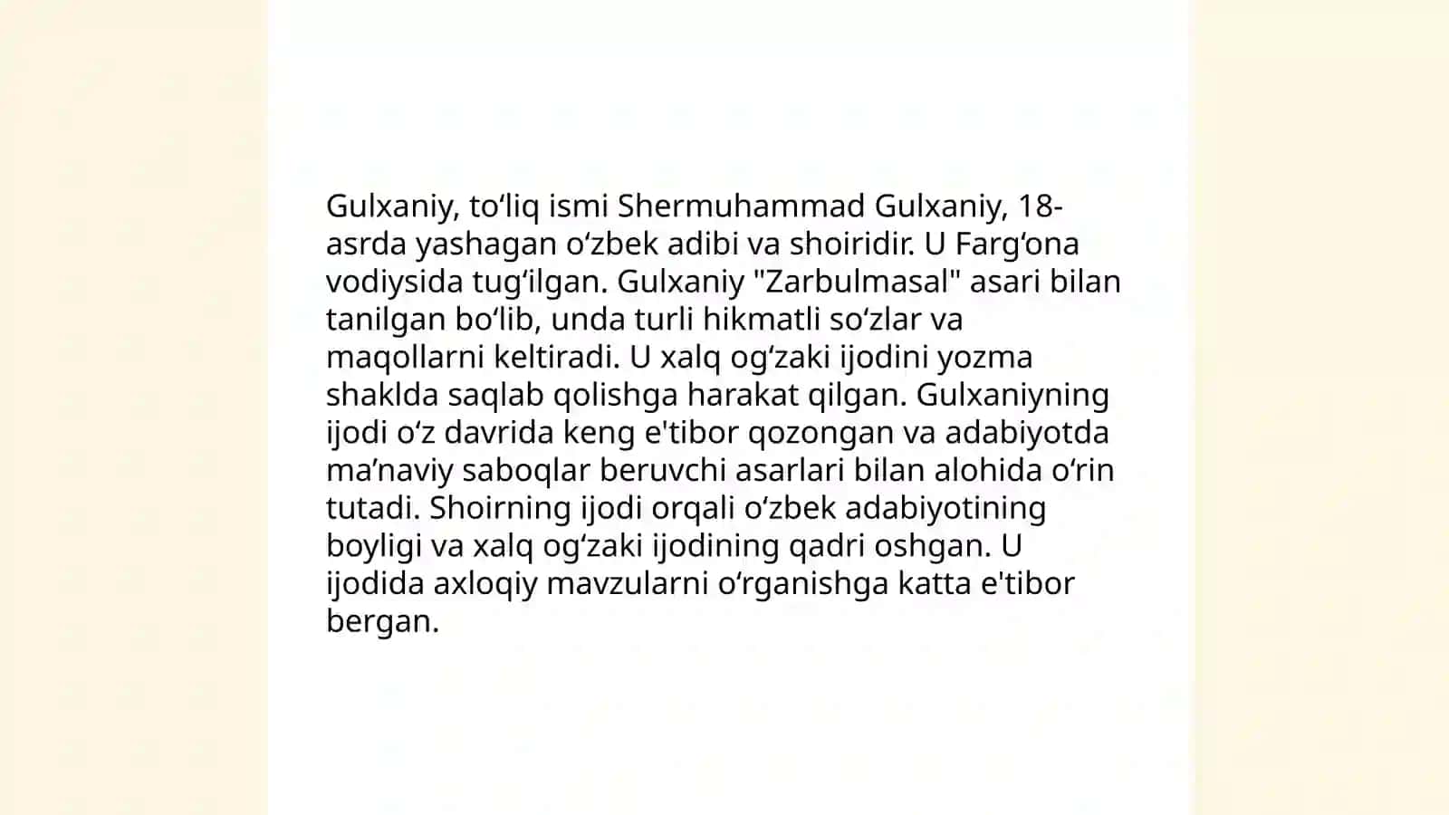 Gulxaniyning "Zarbulmasal" asarida maqolalar tavsifi 3