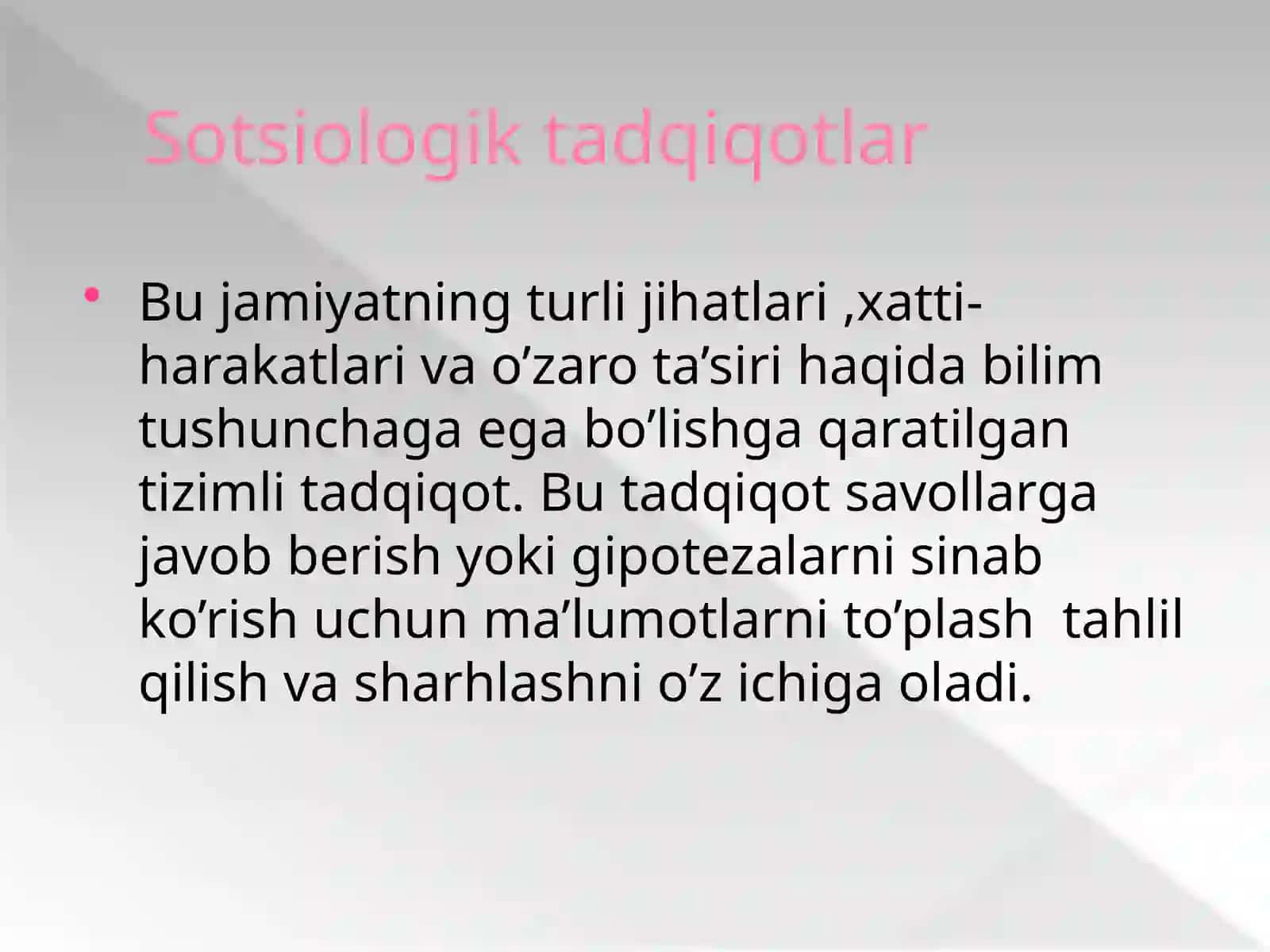 ANIQ SIYOSIY TADQIQOTLARNI O’TKAZISH USULLARI, TURLARI VA SOTSIOLOGIK MONITORING 3
