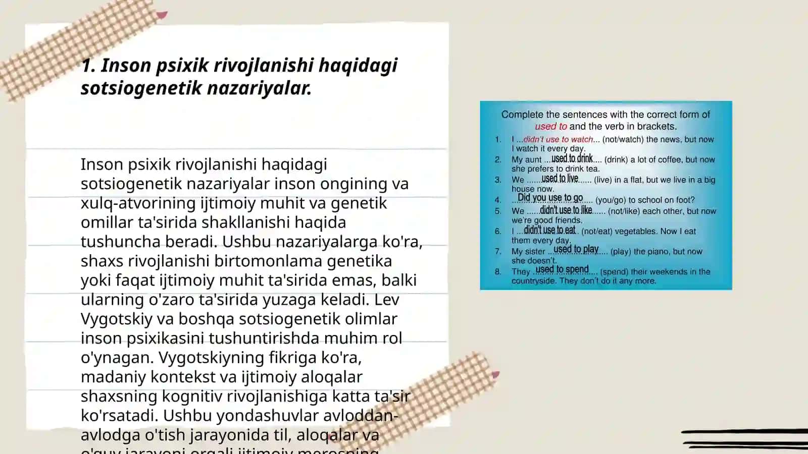 Inson psixik rivojlanishini tushuntirishga yodashuvlar 3