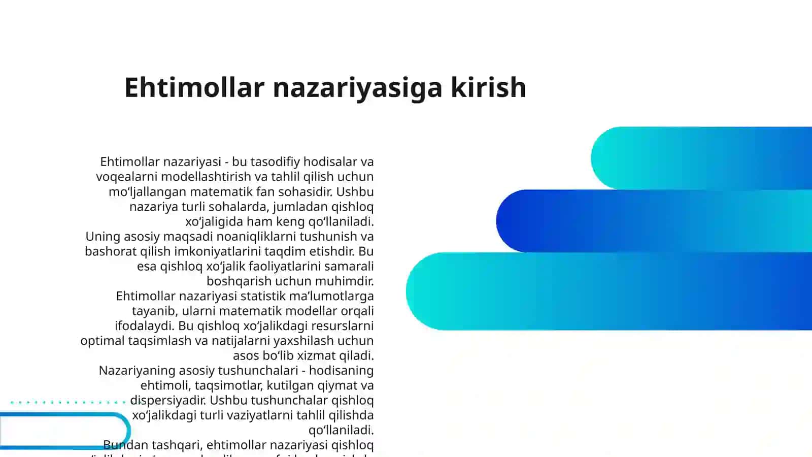 EHTIMOLLAR NAZARIYASINI MARKAZIY LIMIT TEOREMASINI QISHLOQ XO‘JALIK MASALALARINI YECHISHGA QO‘LLANILISHI 3