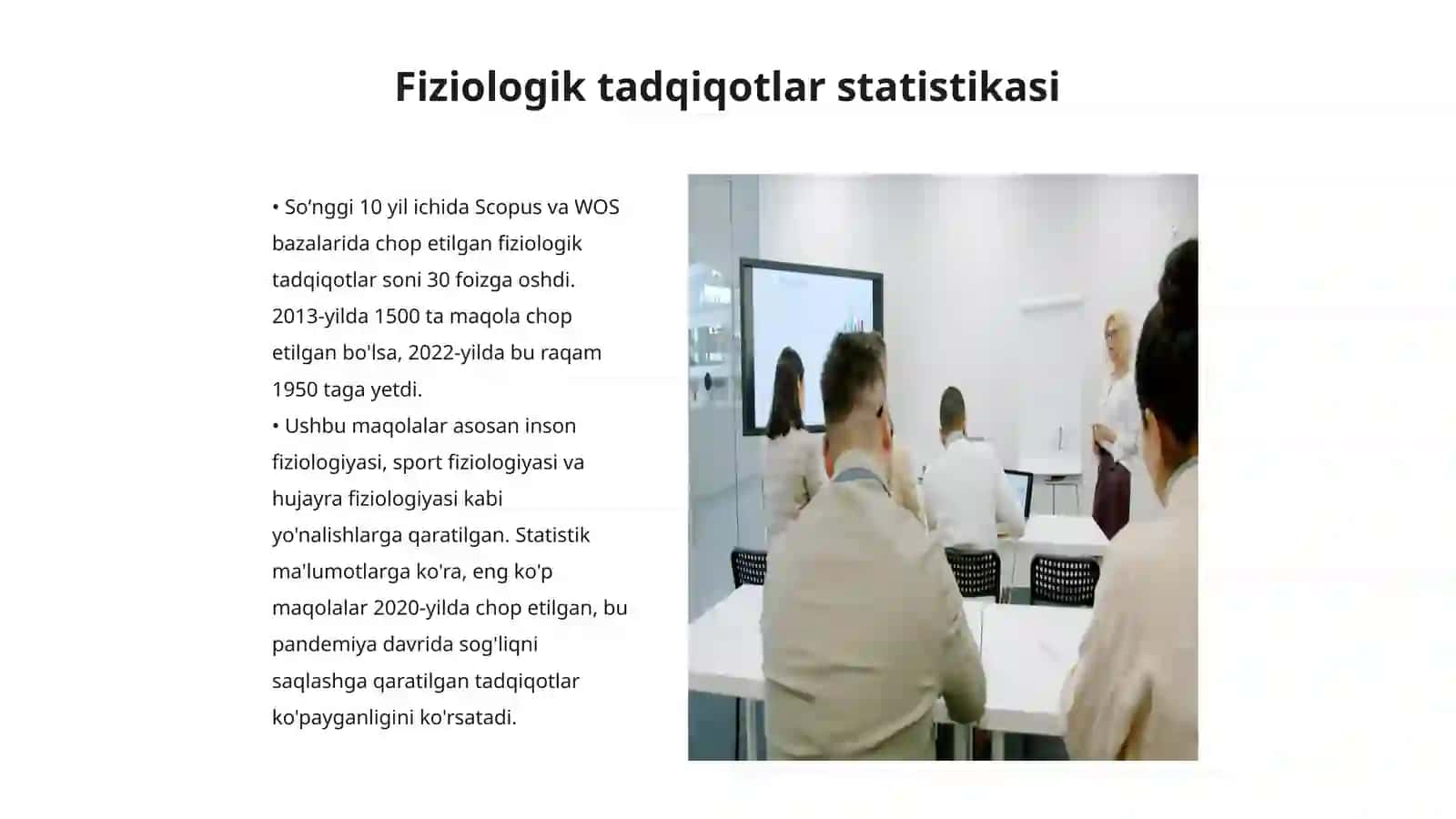 Fiziologik tadqiqotlar: so'nggi 10 yil statistikasi 3