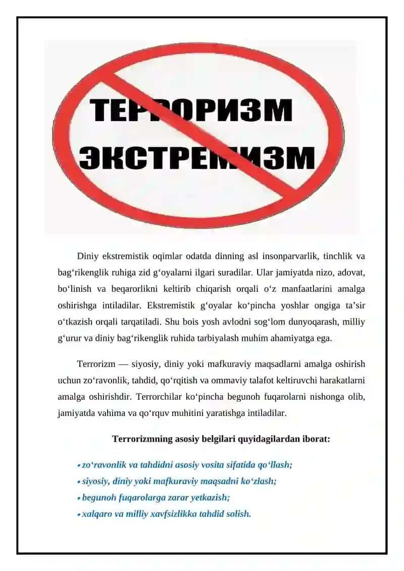 Diniy ekstremizm va terrorizmning mohiyati 3