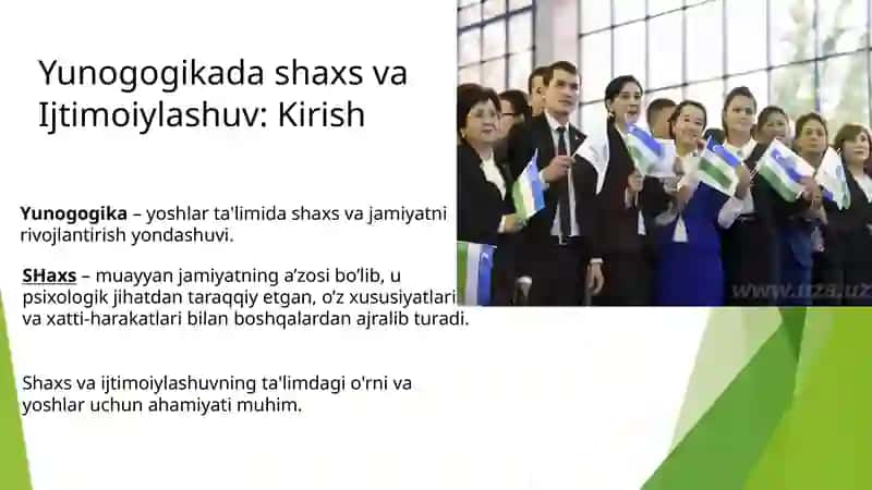 Yunogogikada shaxs va ijtimoiylashuv va yoshlar ta’limi 3
