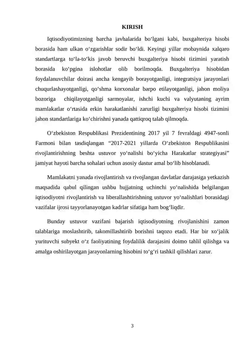 "BUXGALTERIYA HISOBI" fanidan REFERAT 3