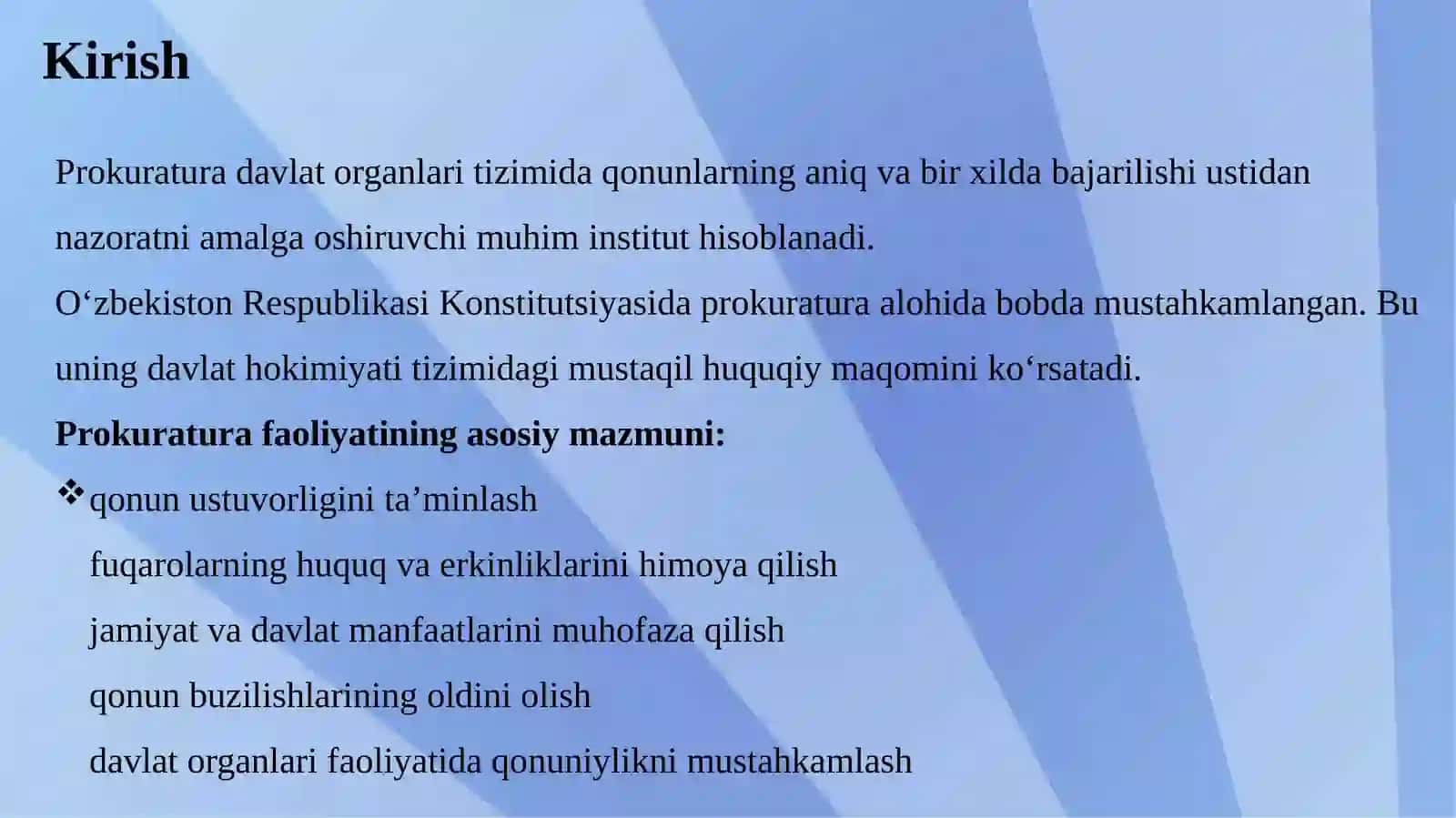 Prokuraturaning davlat organlari tizimidagi o‘rni. 3