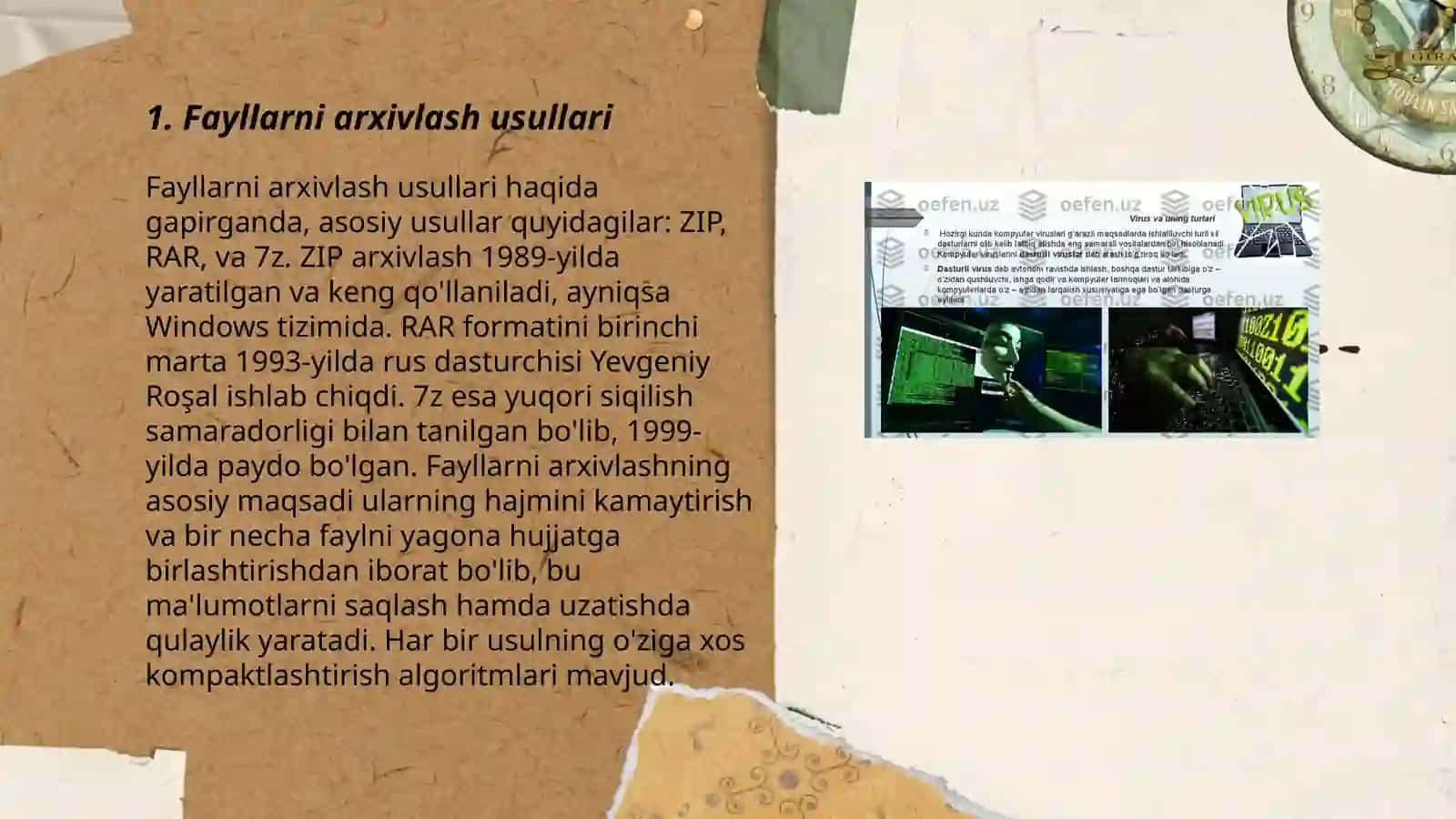 Fayllarni arxivlash va antivirus dasturiy vositalar bilan ishlash 3