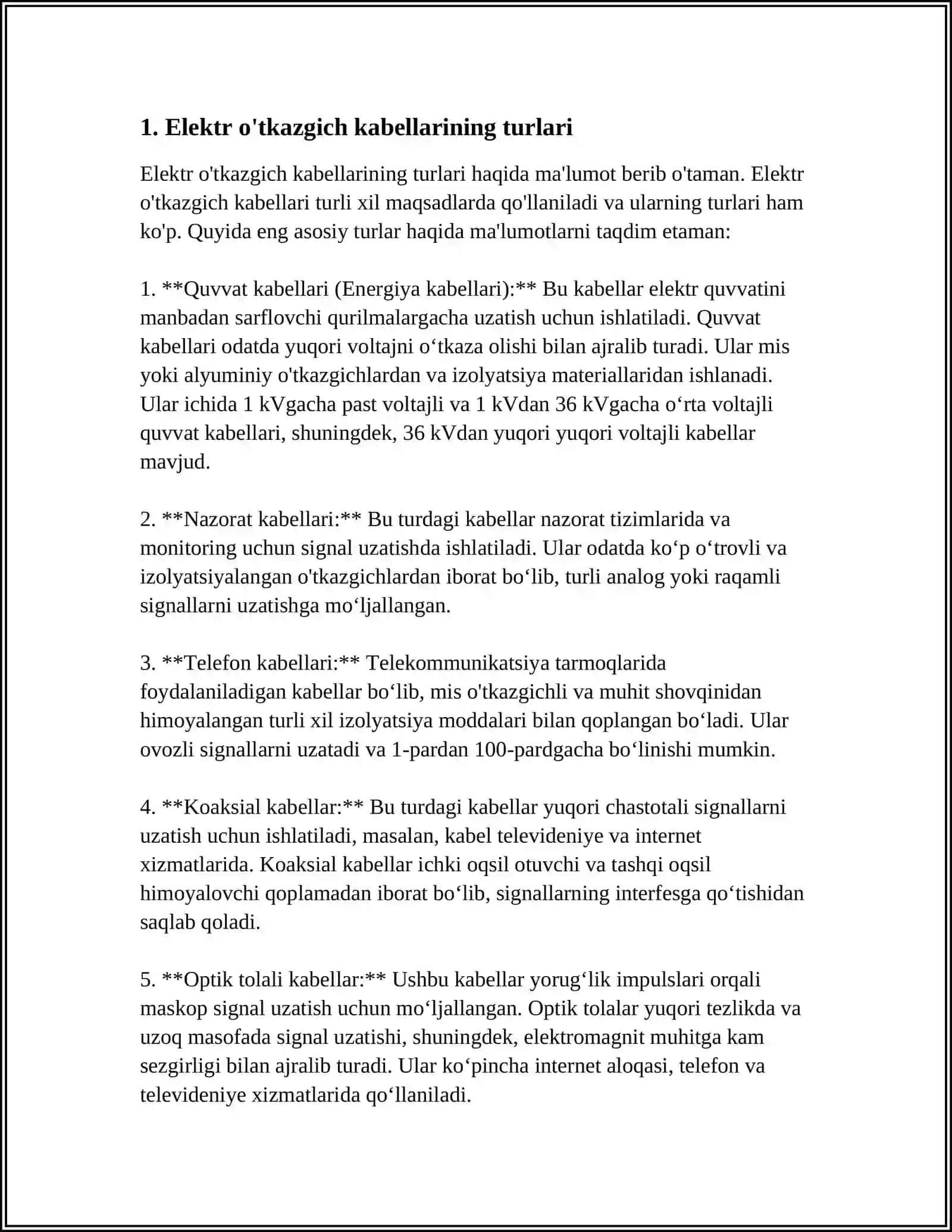 ELEKTR OTKAZGICH KABELLARI 3