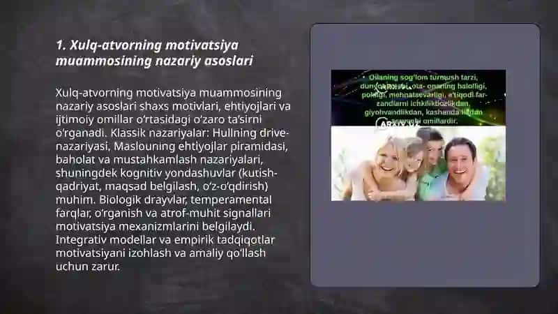 Xulq atvorning mativatsiya muommosi 3