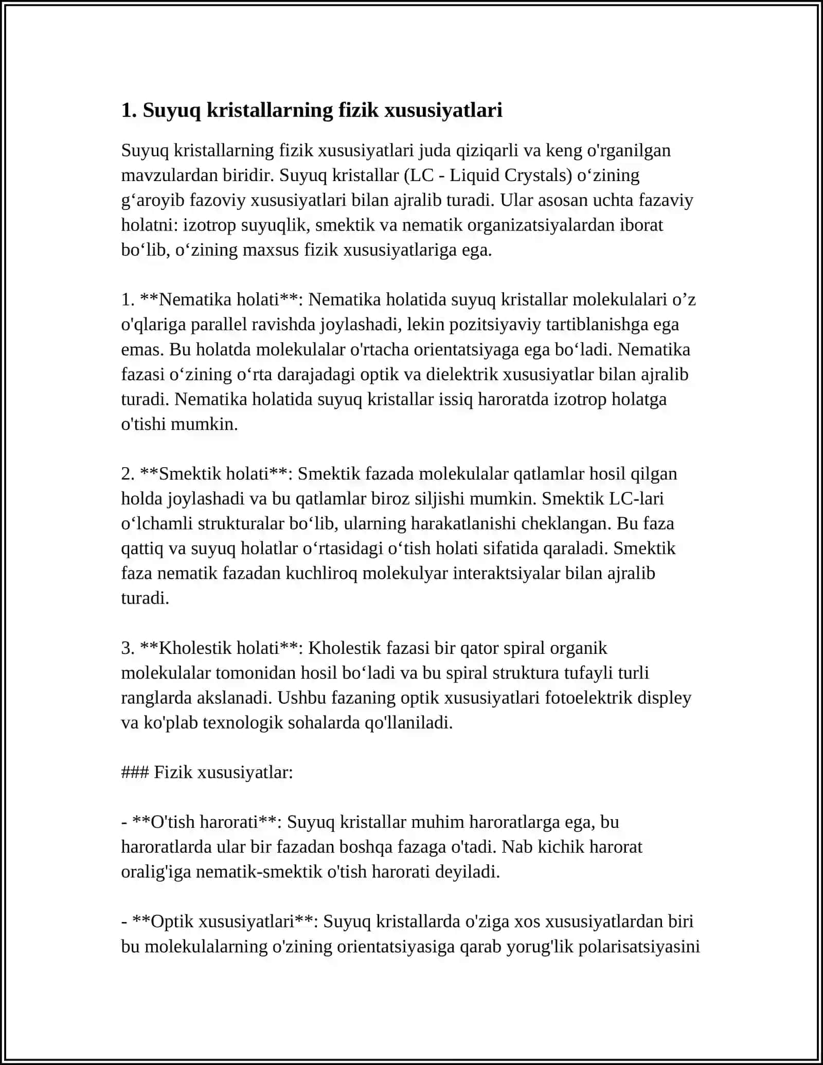 SUYUQ KRISTALLAR VA ULARNING XUSUSIYATLARI 3