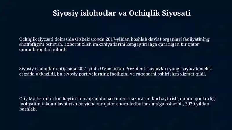 Siyosiy va Iqtisodiy Islohotlar 3