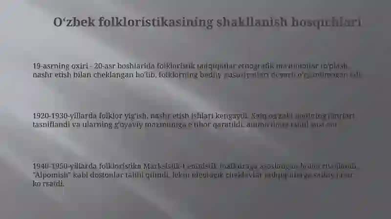 Oʻzbek folklorshunosligining tadrijiy taraqqiyoti 3